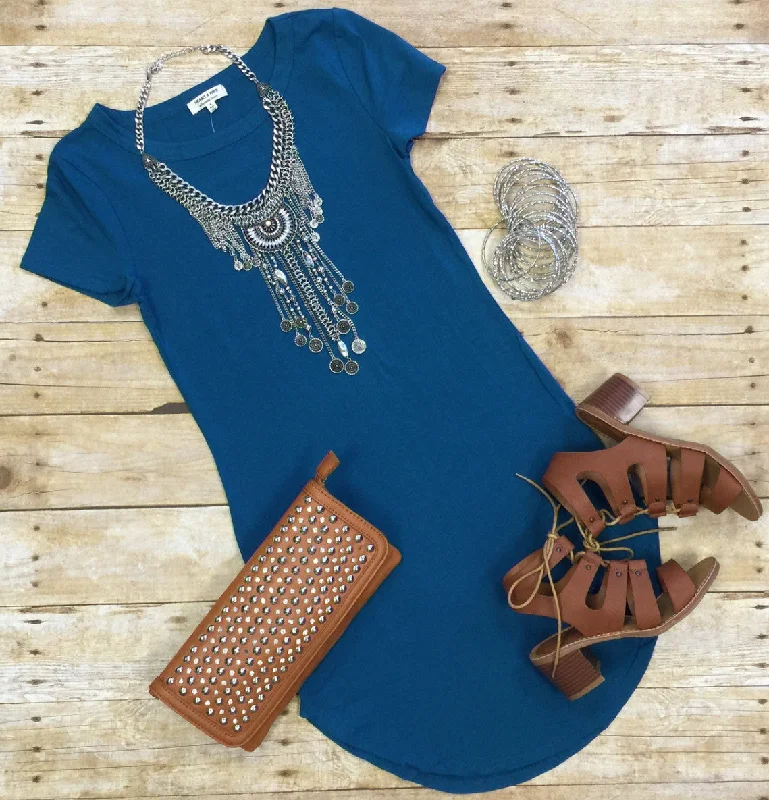 Women's Clothing For Everyday Wear Fun in the Sun Tunic Dress: Teal