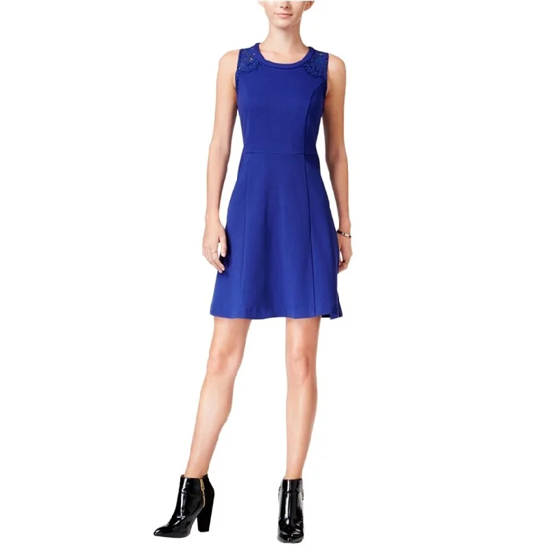 Fashionable Tops for Women maison Jules Womens Lace Detail A-line Dress, Blue, X-Large