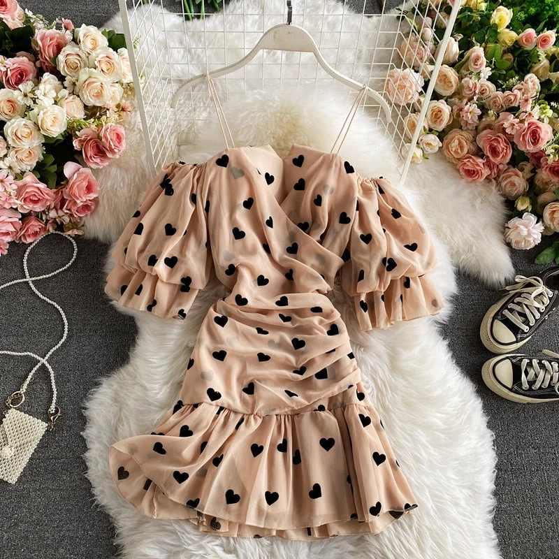 Casual Chic for Women Vintage Hepburn wind snow spun fishtail buttock dress  2930