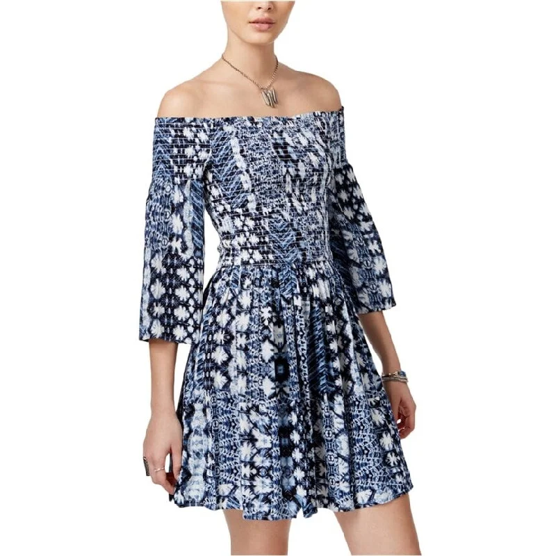 Premium Fashion American Rag Womens Off-The-Shoulder A-line Dress, Blue, X-Small