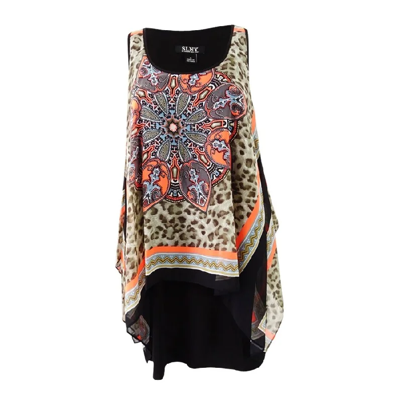 Casual Chic SL Fashions Women's Printed Chiffon Popover Dress