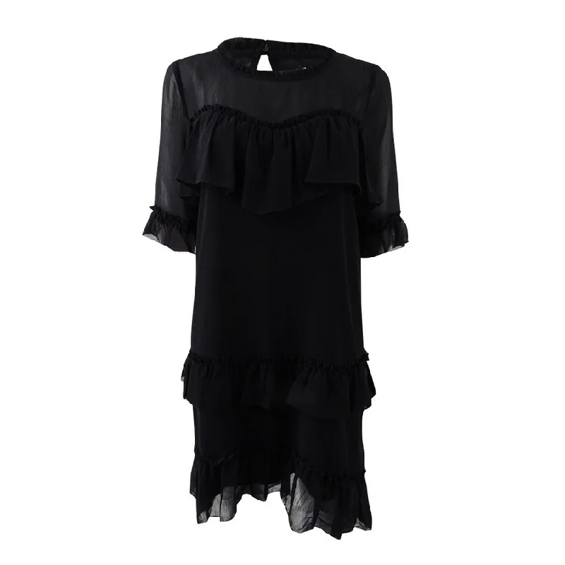 Women's Trendy Casual Outfit Kensie Women's Ruffled Chiffon Dress