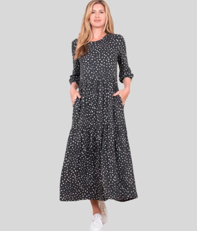 Weekend Sale Brakeburn Grey Spotty Jersey Dress