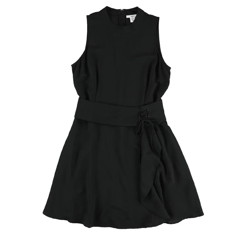 Clothing Store Bar Iii Womens Lace-Up-Waist Fit & Flare Dress