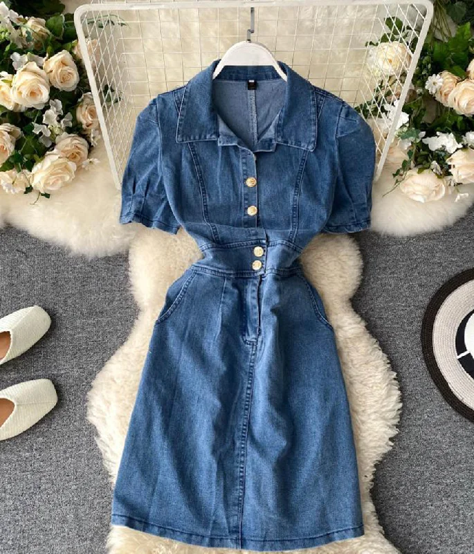 Women's Plus-Size Clothes Fashionable denim dress  1292