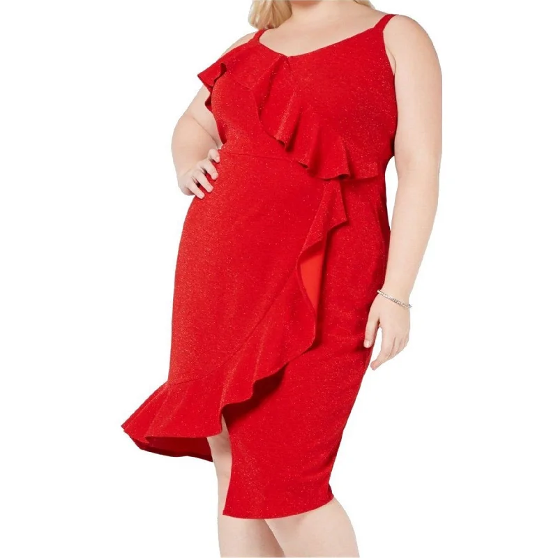 Casual Chic Clothing Love Squared Womens Ruffled Asymmetrical Dress