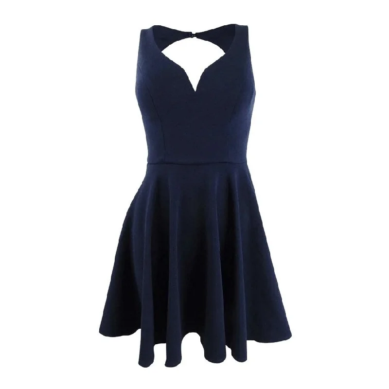 Sustainable Women's Clothes B Darlin Juniors' V-Neck Fit & Flare Dress