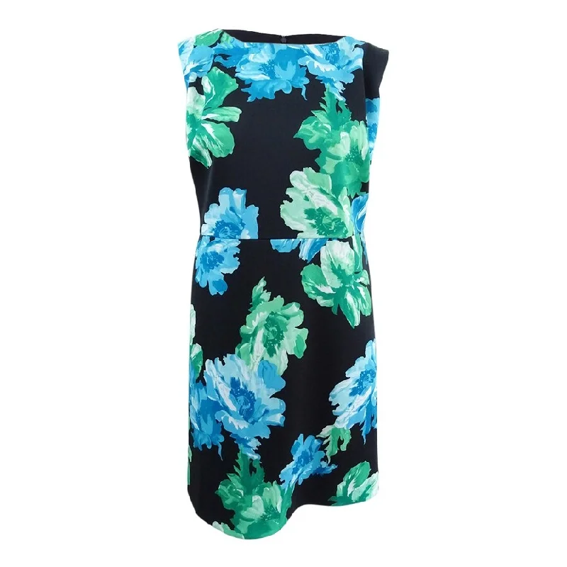 Timeless Women's Clothing Tahari ASL Women's Printed Scuba Sheath Dress