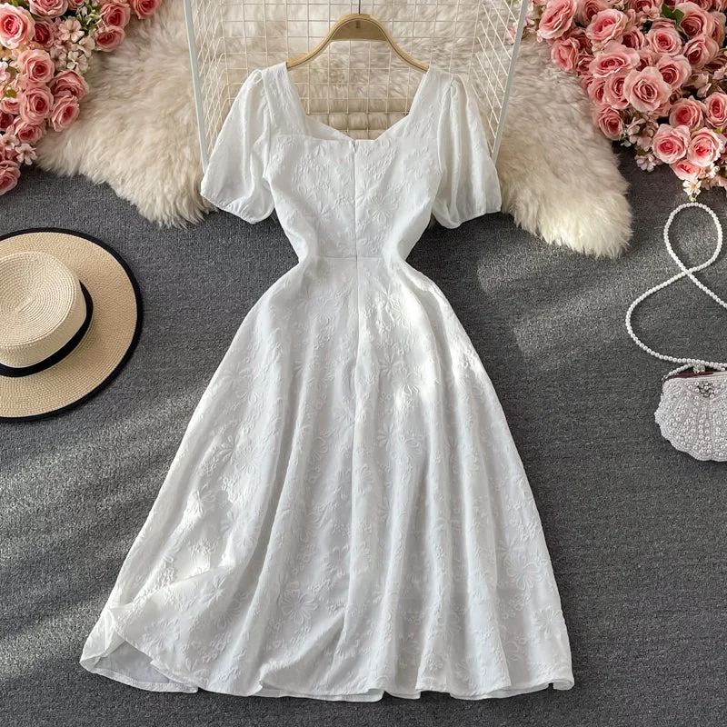 Online Boutiques Best Sweet A line white short dress fashion dress  544