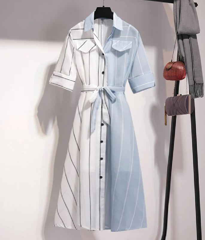 Outlet Clothing Striped chiffon dress summer dress  1271