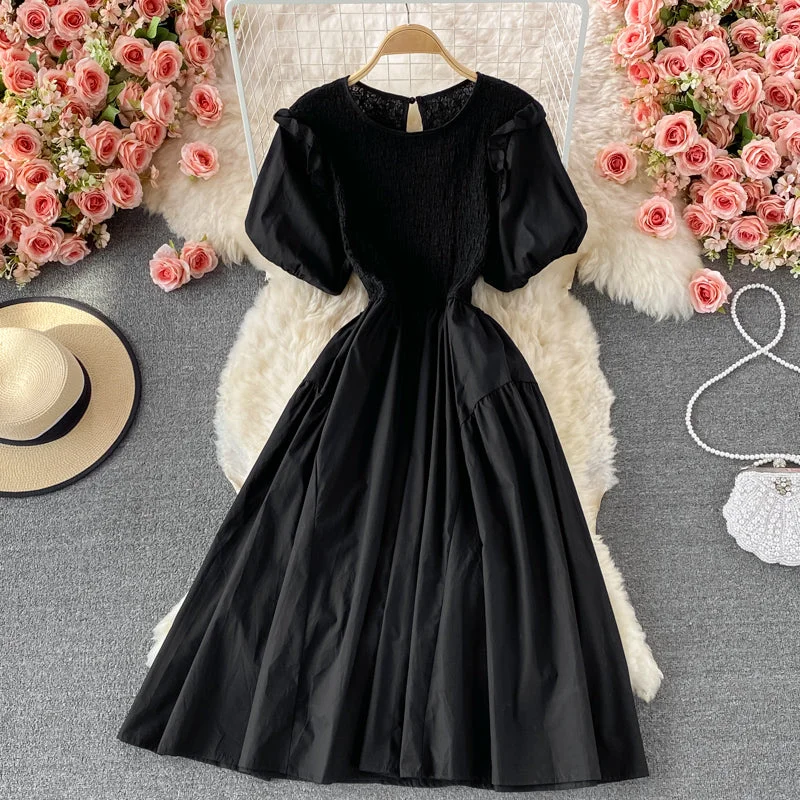 Women's Evening Clothes Cute round neck A line dress fashion dress  522