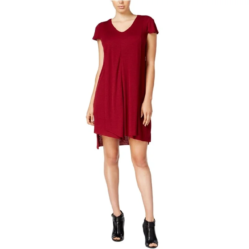 Women Wear Boutique Kensie Womens Flutter Sleeve Asymmetrical Dress, Red, Large
