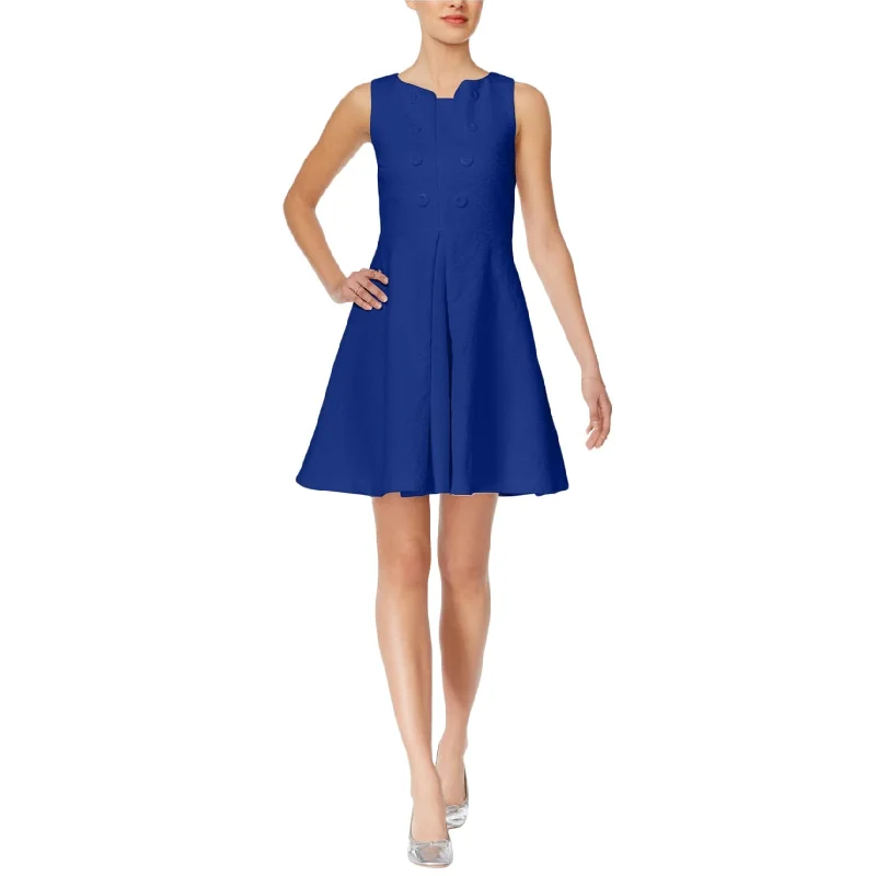 Women's Relaxed Outfit maison Jules Womens Jacquard Fit & Flare Dress, Blue, XX-Large