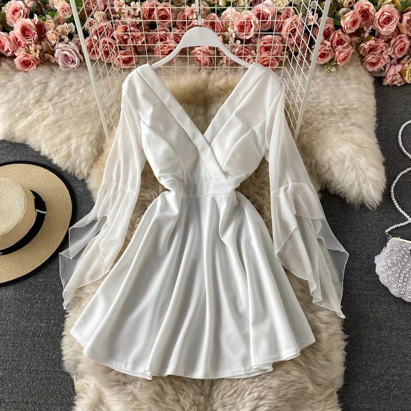 Casual Chic Clothing For Women Sexy low cut deep V-neck dress  3428