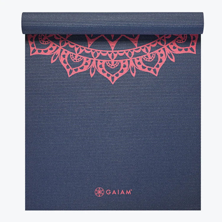 Flow Into Savings On Must-Have Yoga Accessories Navy Fleur Marrakesh Yoga Mat (4mm)