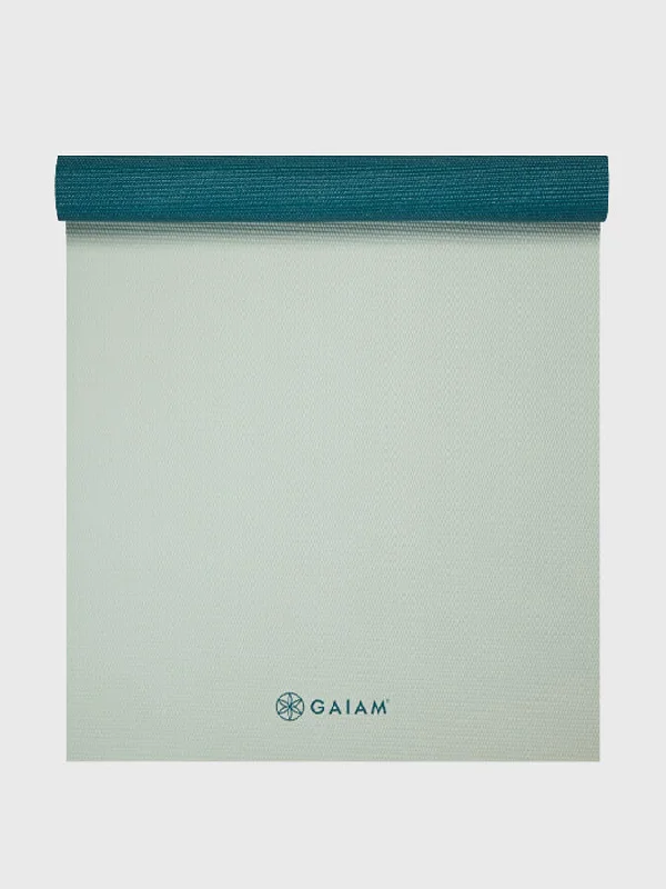 Stretch In Comfort With Affordable Yoga Gear Gaiam Deep Reversible 2 Colour Yoga Mat 4mm - Jade/Icicle
