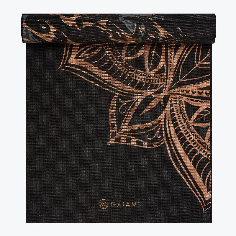 Best-Selling Yoga Accessories Now More Affordable Premium Reversible Marbled Bronze Medallion Yoga Mat (6mm)
