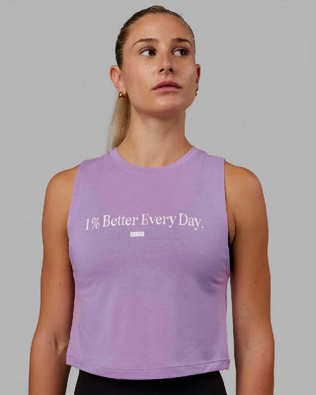 Limited-Time Sale On Stylish Yoga Apparel 1% Better Training Tank - Lilac-White