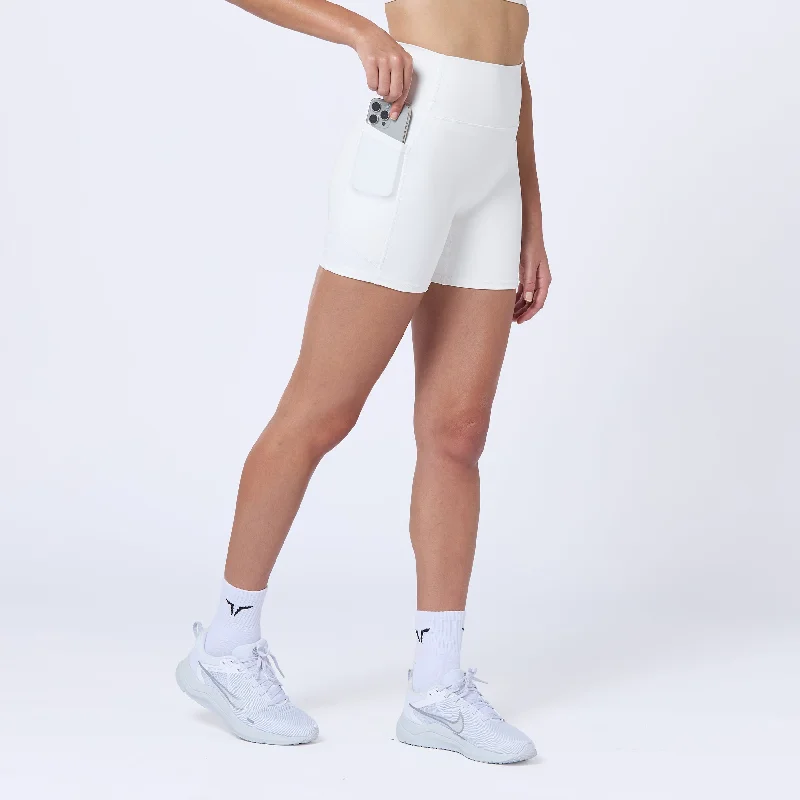 Look And Feel Your Best With Discounted Yoga Clothing 5" Cycling Shorts - Pearl White