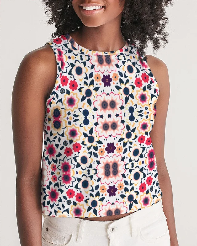 High-Quality Yoga Clothing At Budget-Friendly Prices Abstract flower pattern Women's All-Over Print Cropped Tank