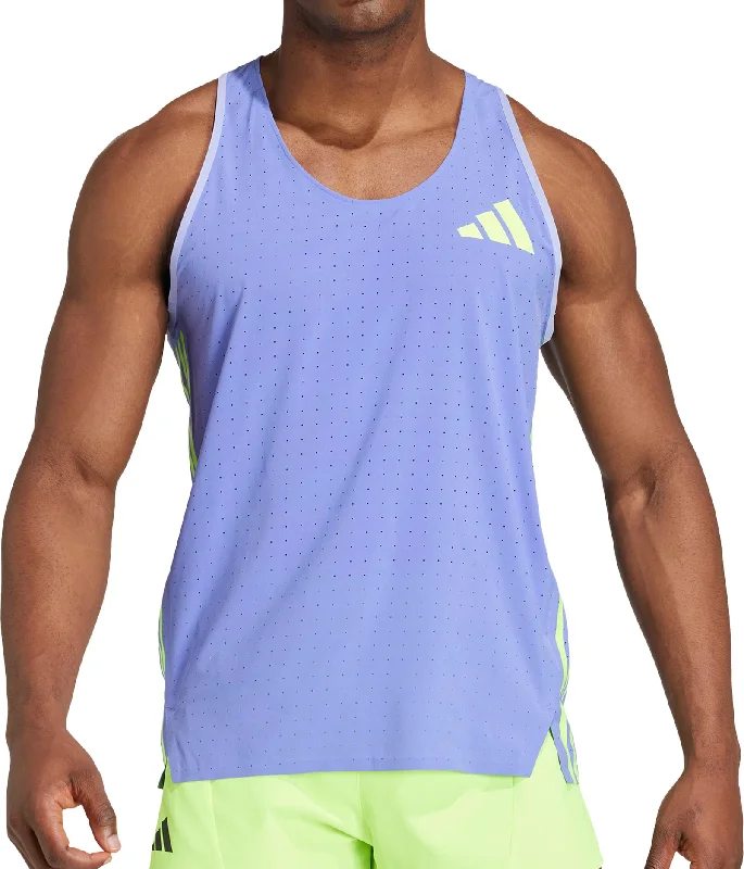 The Perfect Fit At The Perfect Price adidas Adizero Promo Mens Running Vest - Blue