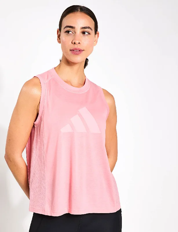Find Balance In Stylish And Affordable Yoga Wear Train Essentials Big Performance Logo Training Tank Top - Semi Pink Spark/Pink Spark
