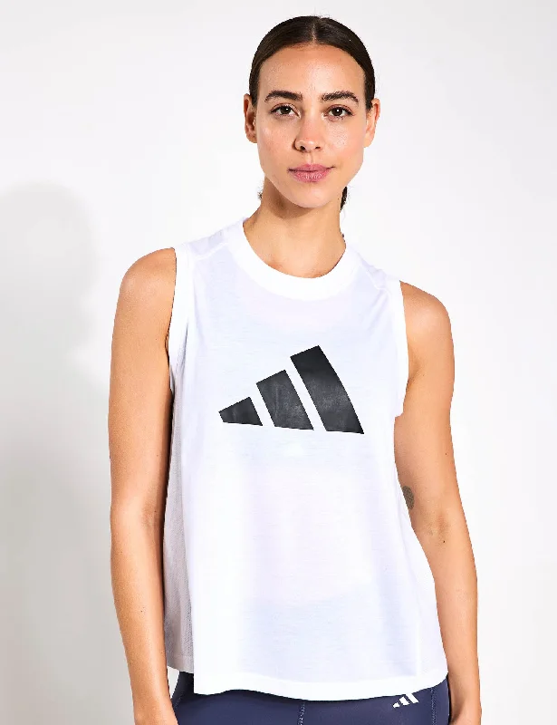 Embrace Comfort With Yoga Wear On Sale Train Essentials Big Performance Logo Training Tank Top - White/Black