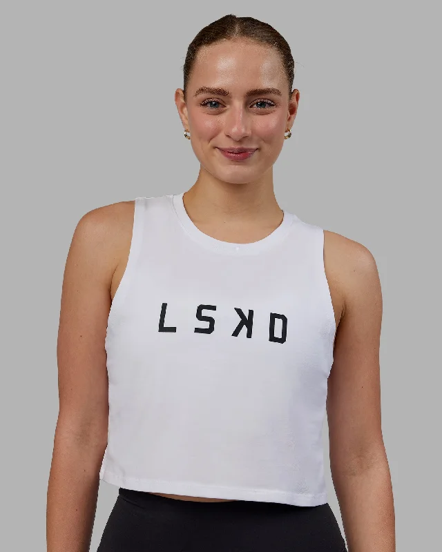 Flex Your Budget With Premium Yoga Clothing Deals Agile FLXCotton Tank - White-Black