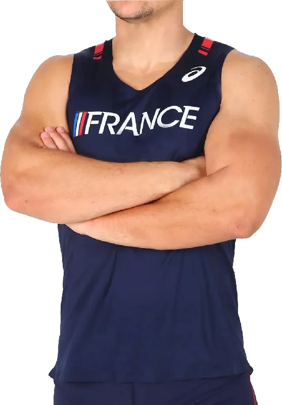 Embrace Comfort With Yoga Wear On Sale Asics France Mens Running Vest - Blue