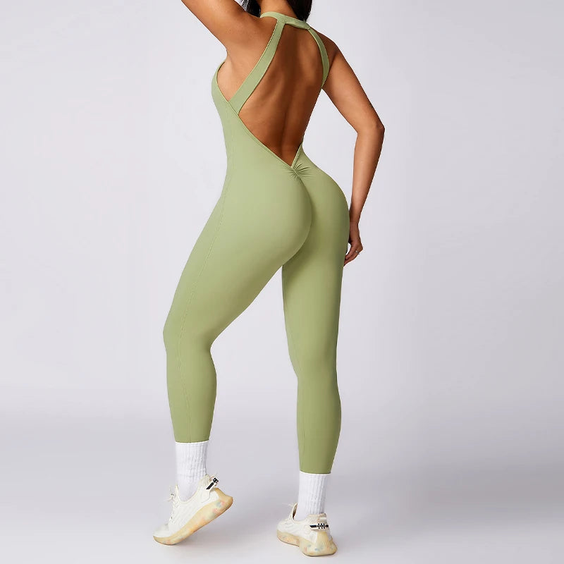 Flexibility Meets Affordability In Our Yoga Wear Sale Backless Yoga Jumpsuit