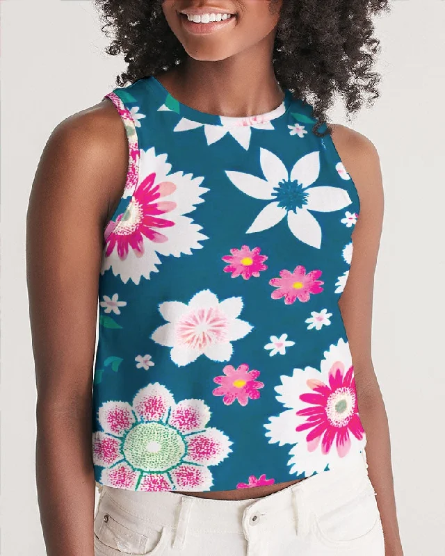 Premium Yoga Wear At Special Discounts Beautiful floral pattern Women's All-Over Print Cropped Tank