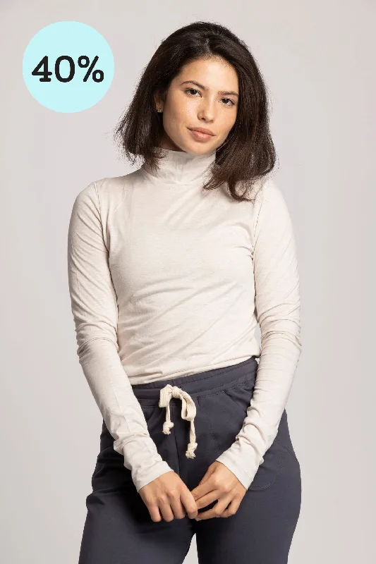 Unmissable Deals On Flexible Yoga Apparel Cotton High Neck Long Sleeve Top