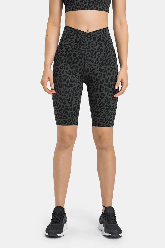 Trendy Yoga Outfits At Budget-Friendly Prices Crossed Waistband Capri Shorts
