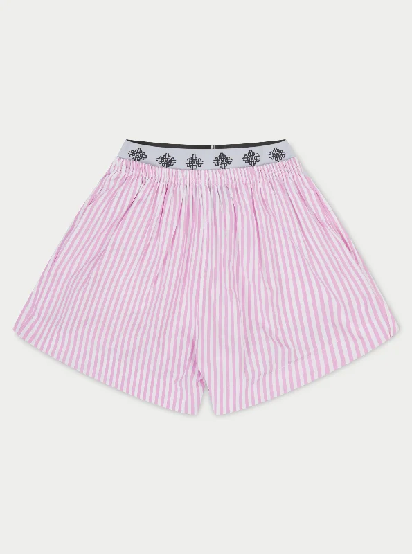 High-Quality Yoga Clothing At Budget-Friendly Prices EMBLEM STRIPE SHORTS - PINK
