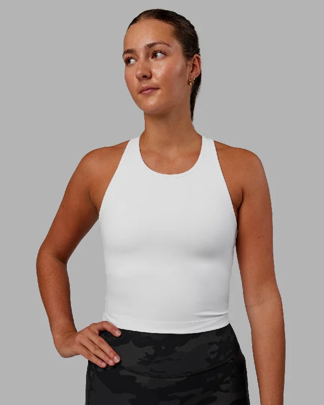 The Perfect Fit At The Perfect Price Flow Shelf Bra Performance Tank - White