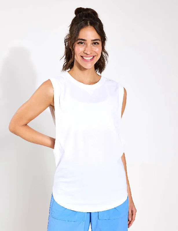 Elevate Your Practice With Affordable Yoga Wear Spin Tank - White
