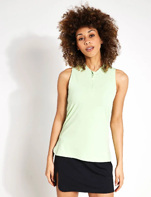 Fashionable Yoga Apparel Now On Sale Fitted Half Zip Vest - Pale Green