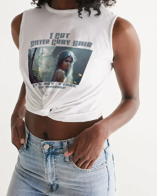 Comfortable, Stylish, And Now More Affordable Indian sister to shine Women's  All-Over Print Twist-Front Tank
