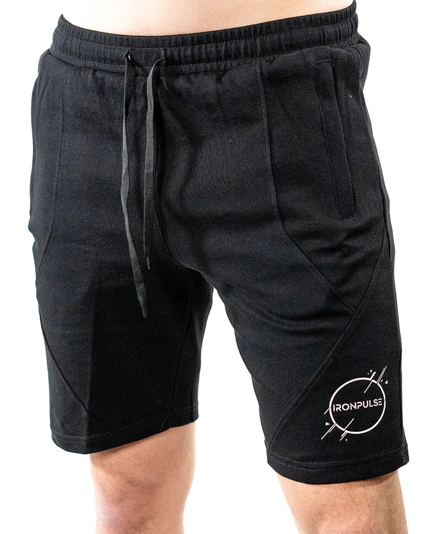 Premium Yoga Wear At Special Discounts Iron Pulse Men's Black Knit Everyday Shorts