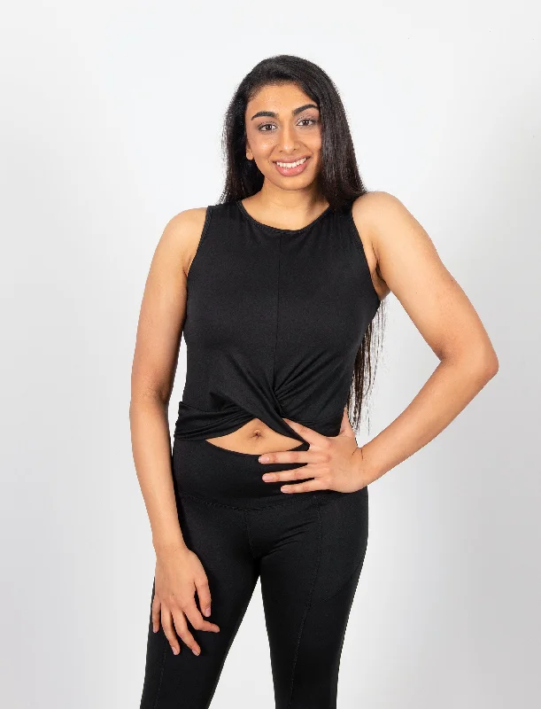 Lightweight, Breathable Yoga Wear At Special Prices LADIES TWISTED FRONT CROP