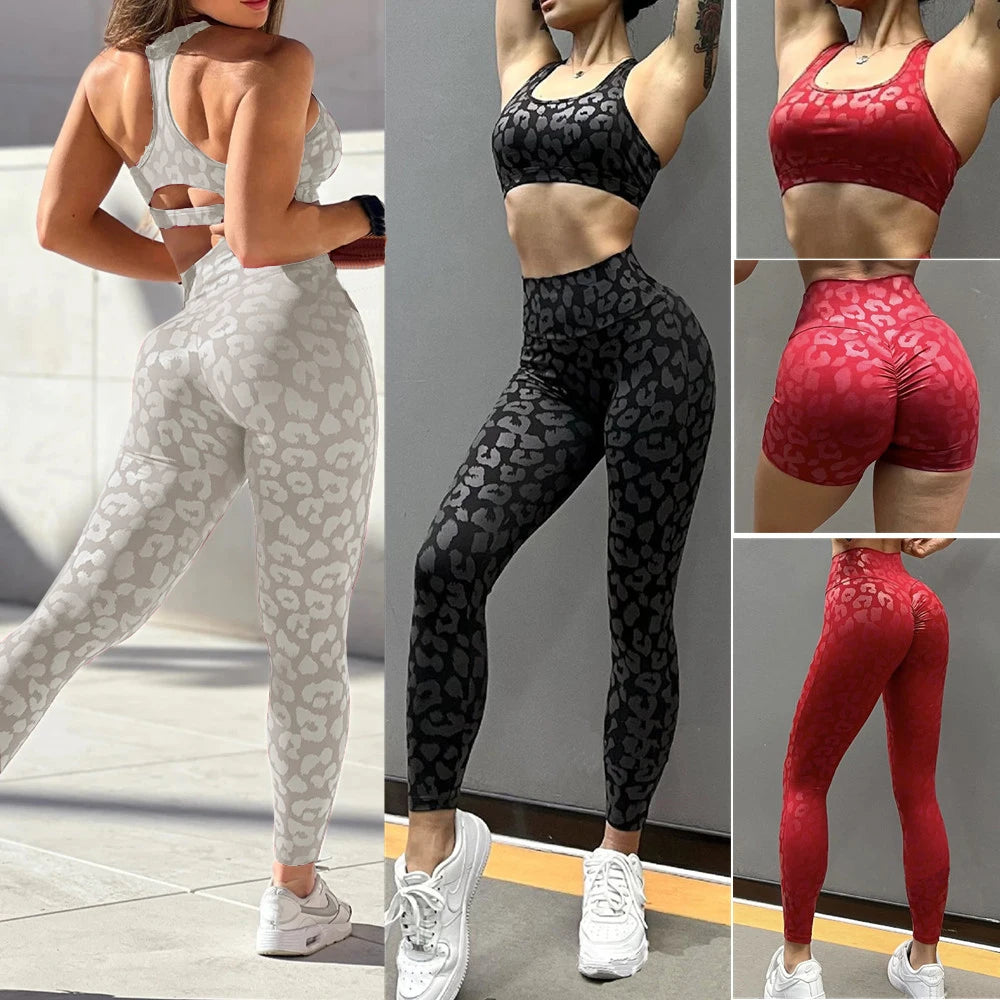 Stretch Your Limits, Not Your Wallet Leopard Details Yoga Set