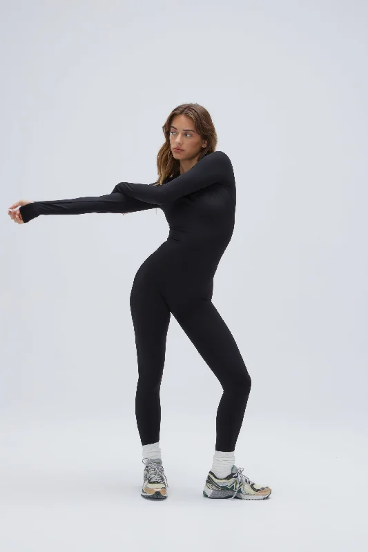 Flow In Comfort With Stylish Discounts Ultimate Long Sleeve Unitard - Black