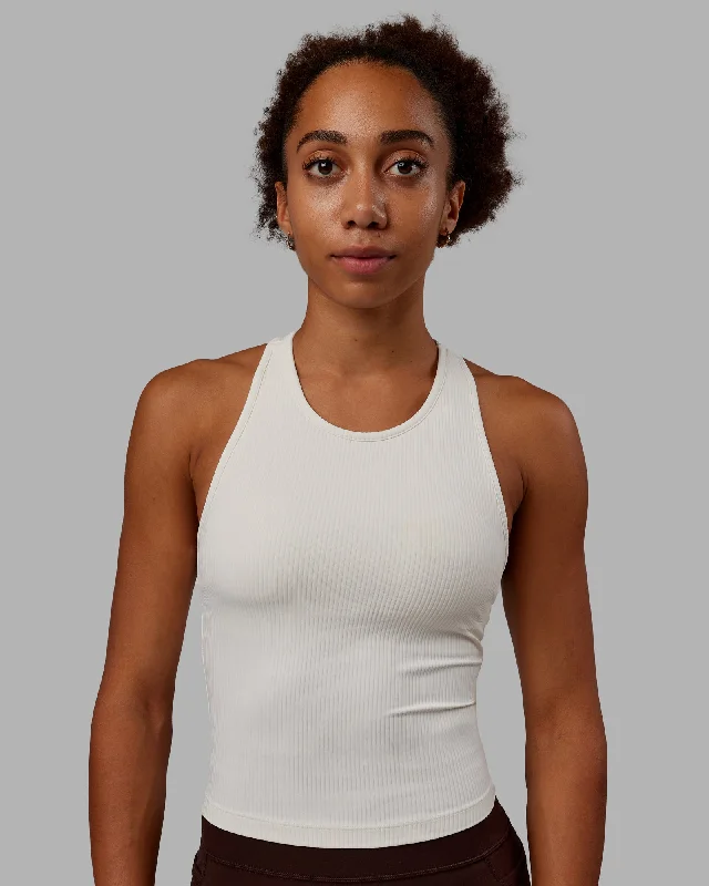 Performance Meets Savings In Our Yoga Wear Sale Luxe Ribbed Flow Performance Tank with Shelf Bra - Off White