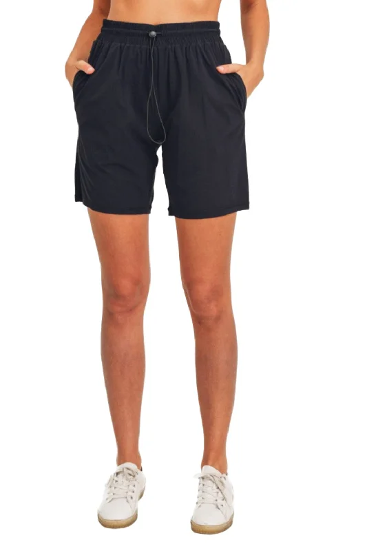 Move With Confidence In Discounted Yoga Outfits Mono B Active Essential Drawstring Midi Shorts AP-A07106 and Plus