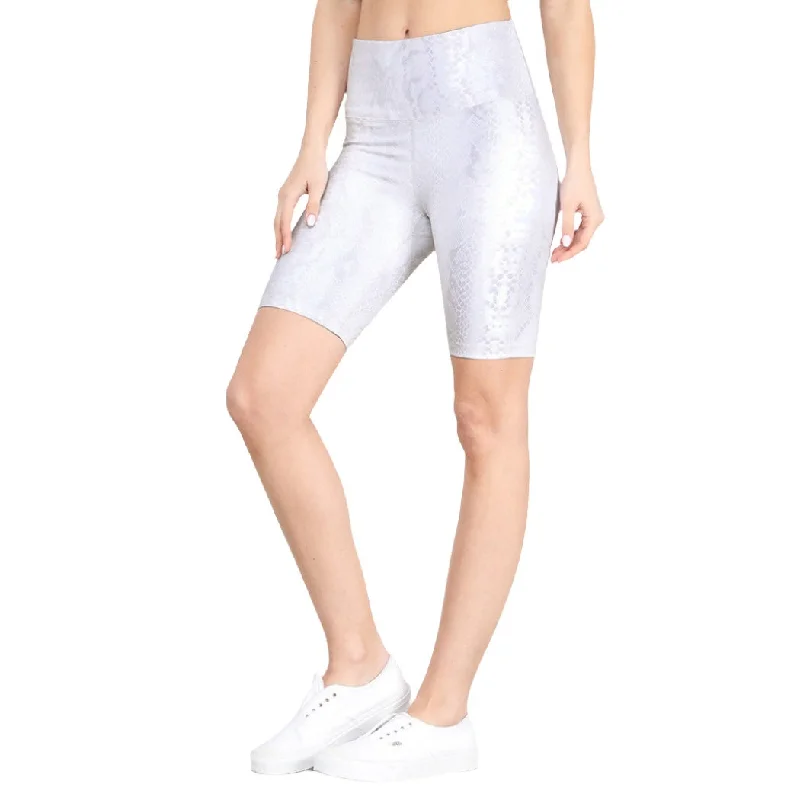 Breathe, Stretch, And Save On Yoga Apparel Mono B Grey Snake Print Highwaist Shorts APH2830