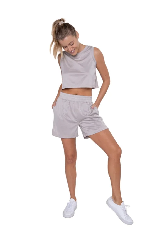 Flow Into Savings With Trendy Yoga Apparel Mono B Micro-Perforated Active Shorts with Split Side Hem AP-B0384