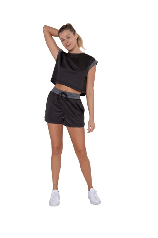 Breathable, Moisture-Wicking, And Budget-Friendly Mono B Micro-Perforated Track Shorts with Split Side Hem AP-B0386