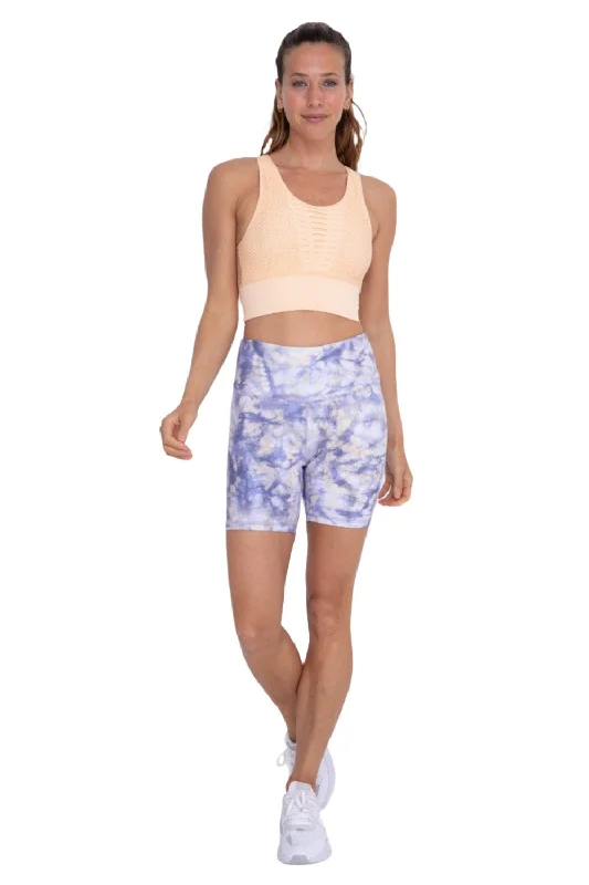 Stretch In Style With Budget-Friendly Yoga Wear Mono B Ocean Tie-Dye High-Waist Biker Shorts APH-B0158