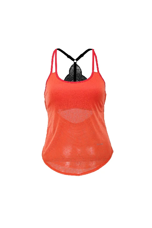 Fashionable Yoga Apparel Now On Sale Metro Training Lace Tank - Orange