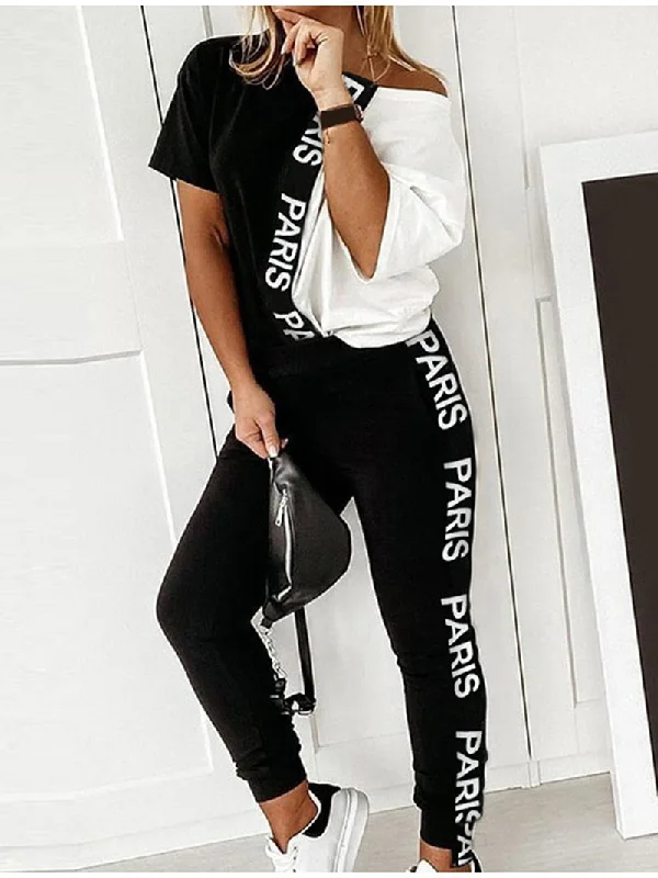 Comfortable, Stylish, And Now More Affordable Off Shoulder Tracksuit Women Two Piece Set